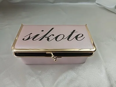 SIKOTE 19 см, однотонные косметички для макияжа, сумка, коробка, розовое золото, портативная косметичка для путешествий с застежкой, Модный женский подарок - Цвет: Pink