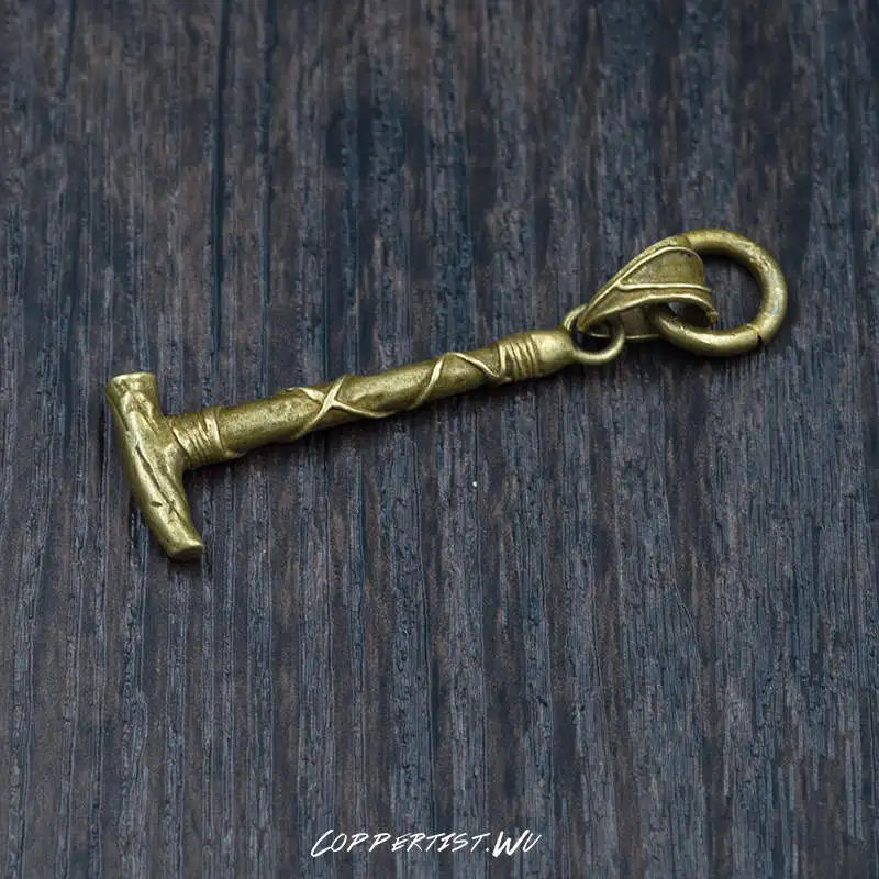 Coppertist. wu индийские, с камнями молоток бронзовый брелок Латунь Брелок для ключей ручной работы стильное Золотое кольцо для ключей с сумочкой кулон - Цвет: Type 2