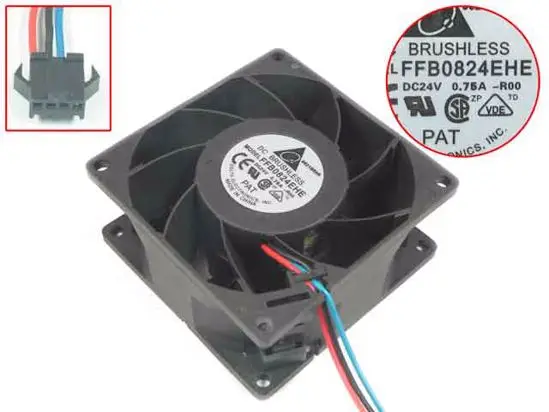 Вентилятор охлаждения сервера Delta Electronics FFB0824EHE R00 DC 24 В 0 75 А 80x80x38 мм|Кулеры и