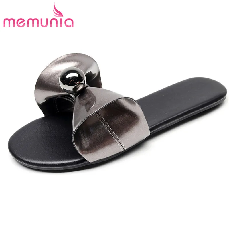 MEMUNIA 2020 Новое поступление летние женские сандалии с бантом модная обувь милая
