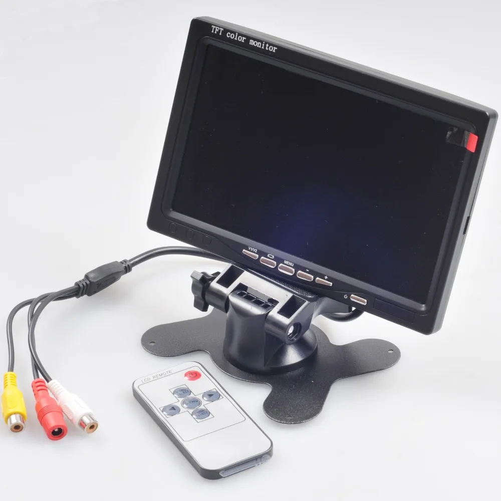 7 дюймов ЖК-дисплей Мониторы Экран 2 RCA видео Вход для автомобиля GPS заднего вида
