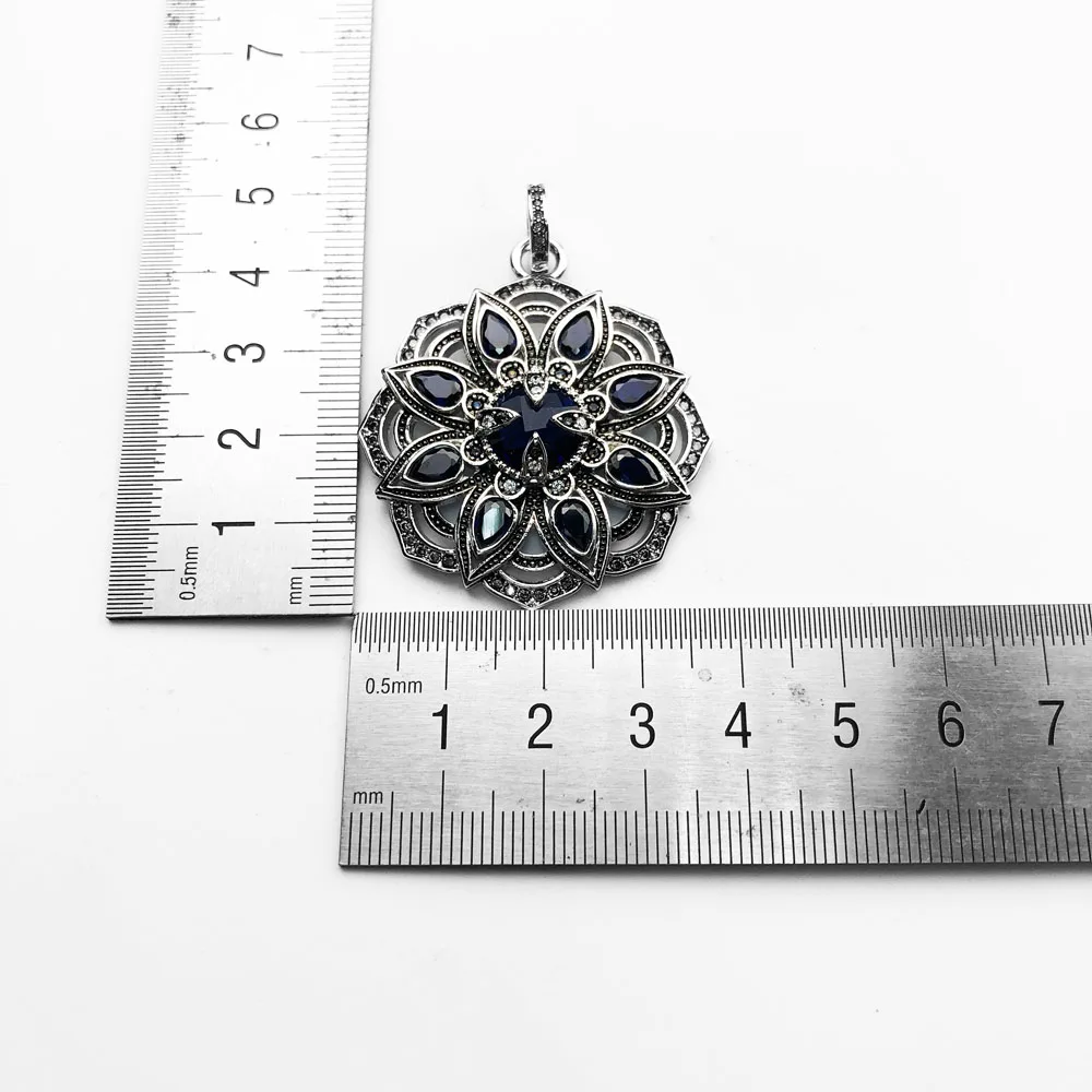 2018 Фирменная Новинка Мода Синий фианит Лотос кулон для цепочки и ожерелья