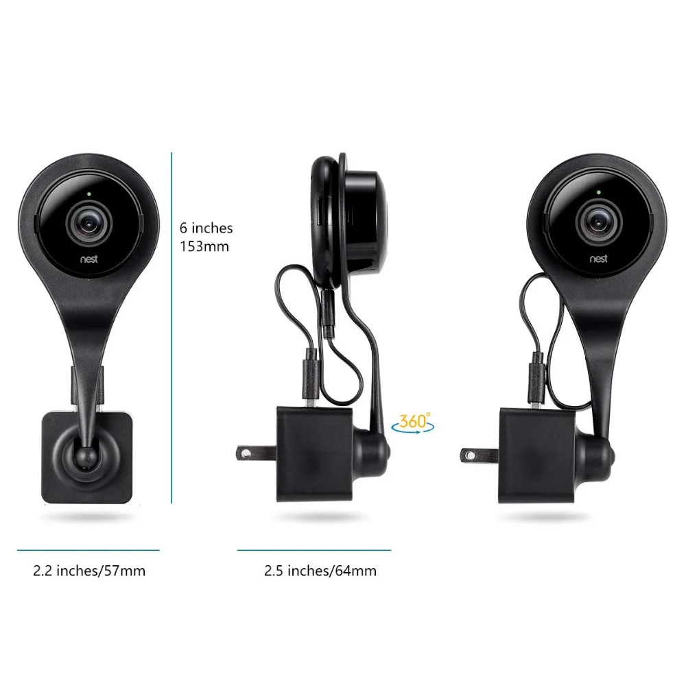 Розетка переменного тока с поворотом на 360 градусов для камер гнездышков и Dropcam PRO