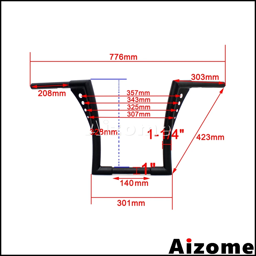 Хромированная 12 дюймовая подвесная вешалка Z Bars 1 1/4 &quot руль для Harley Softail Dyna FLST FXST