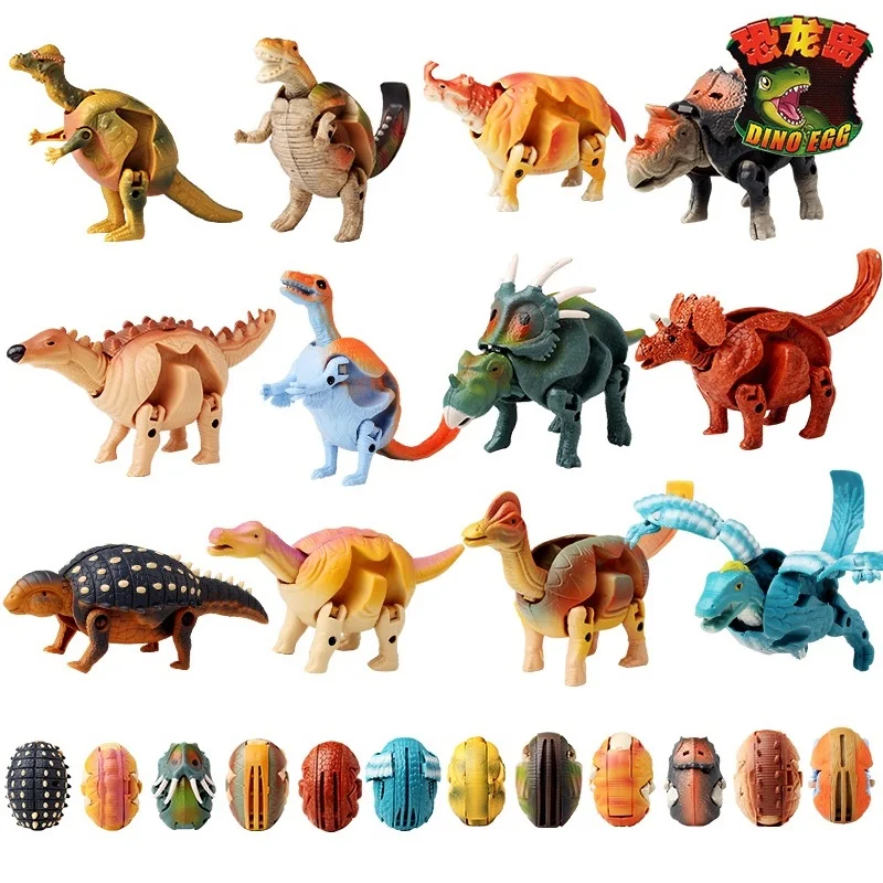 

12 pcs /setPuzzle deformation dinosaur eggs twisted swollen dragon special triangular dragon toys