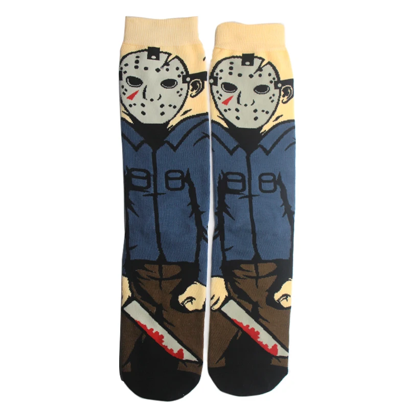 P3873 1 пара модные персонализированные Носки Friday the 13th Funy Happy унисекс носки