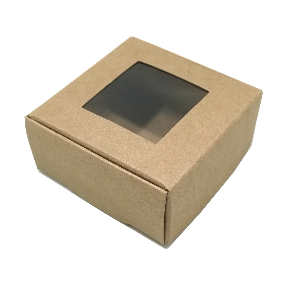30 шт./лот 6 5x6 5x3 см коричневая крафт бумага DIY коробка для поделок Пластиковая