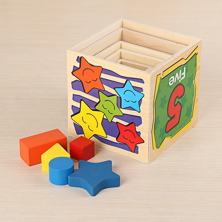 Новые Детские деревянные игрушки 5 коробка красочный креативный Конструктор из