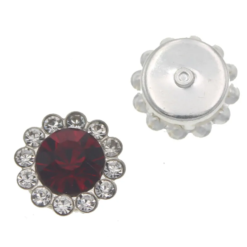 Стразы, пуговицы с кристаллами для украшения дома, аксессуары для шитья одежды, сплав, сделай сам, Botones Decorativo, украшения для скрапбукинга - Цвет: Deep red crystal