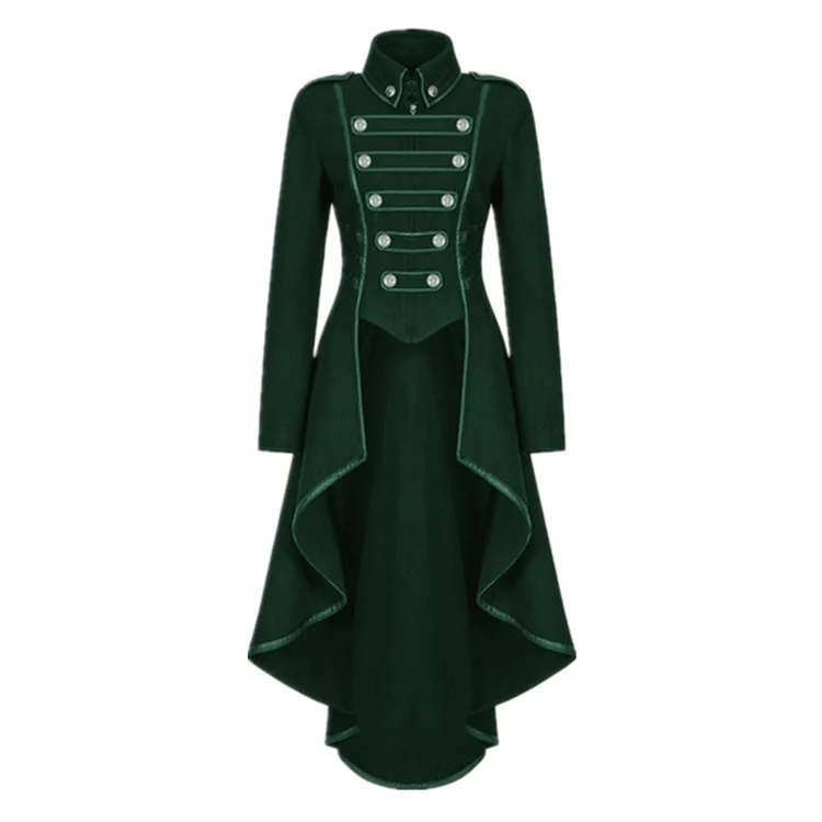 Женское двубортное пальто в стиле панк готическое пальто-Пыльник С