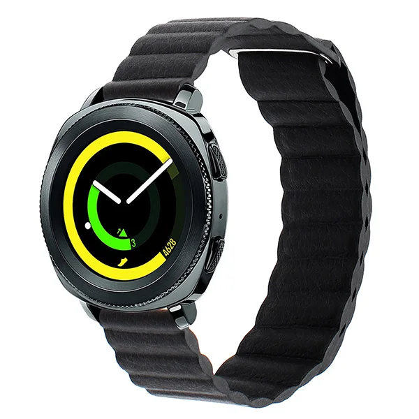 20 мм ремешок для часов из натуральной кожи для samsung gear Sport SM-R600 Смарт-часы ремешок с магнитной пряжкой быстросъемный ремень