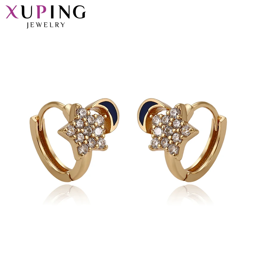 Xuping ювелирные изделия простые Стильные серьги в форме звезды и Луны модные