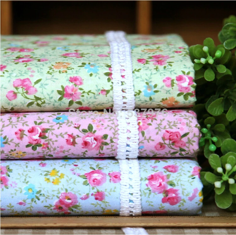 Потертый шик 1 м пастырской с цветочным принтом 100% хлопок саржа ткань для