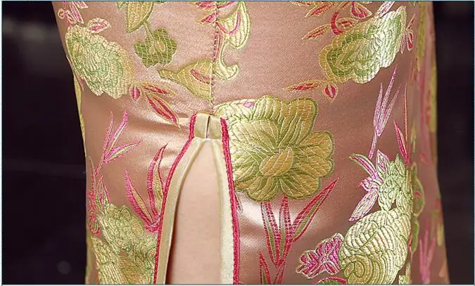 

Traditonal Chinese Dress Women's Satin Long Cheongsam Size S-3XL