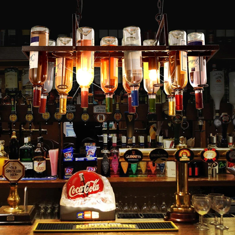 Лофт индастриал бар ресторан кафе Гостиная декоративная бутылка