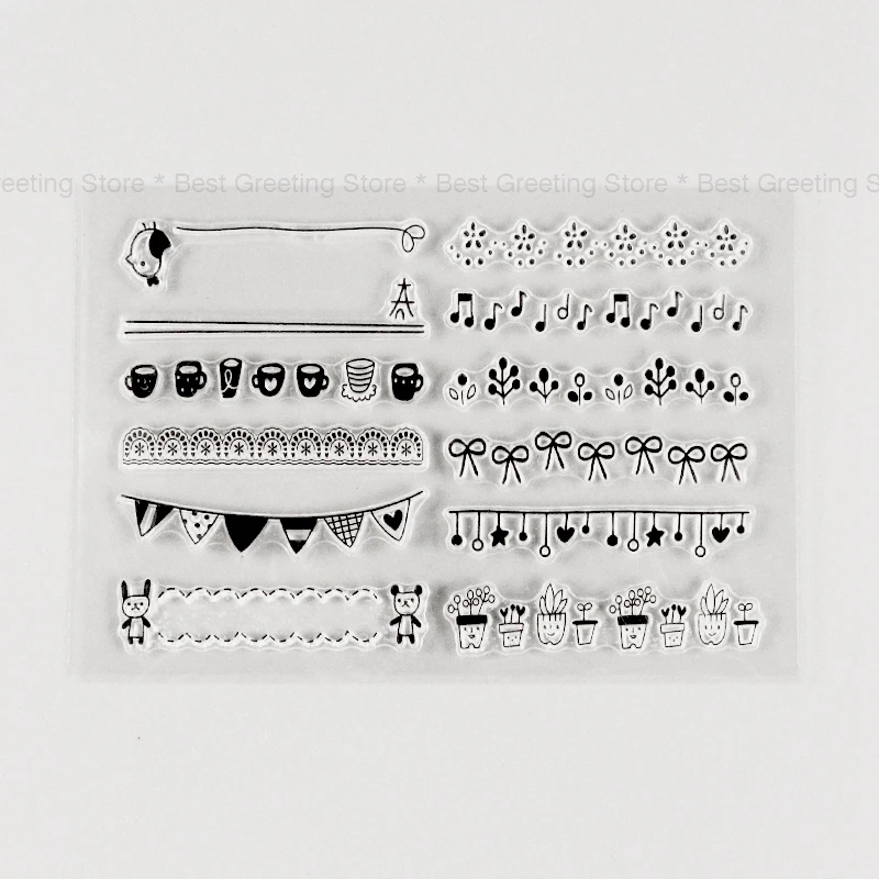 cute border stamps mini decorative stamps for photo scrapbook stamps planner journal craft stamps