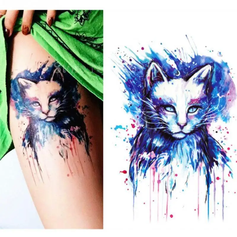 Fashion Long Lasting Art Tattoos Sticker DIY Waterproof Watercolor Painting Body Colorful Animals | Красота и здоровье