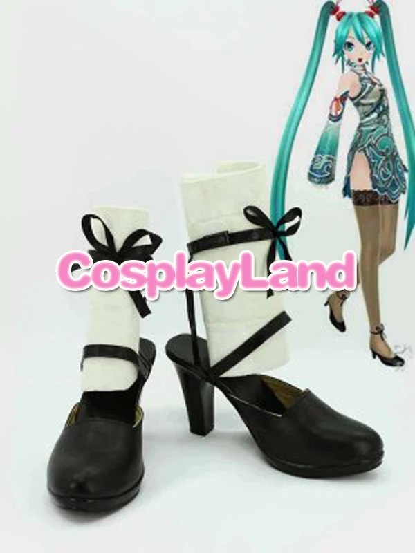 Сапоги на заказ Vocaloid Project Diva F Hatsune Miku Обувь для костюмированной вечеринки