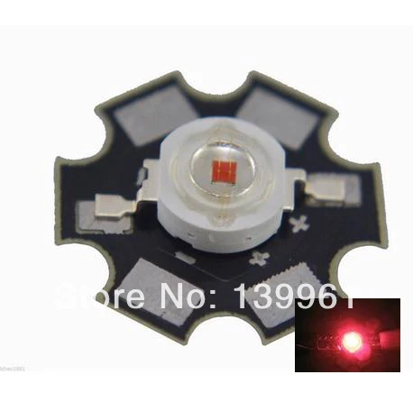 

10PCS 3W High Power Red LED Emitter 610-630nm 70lm with 20mm Star Base