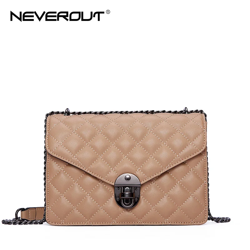 Женская наплечная Сумочка с ремешком на цепочке NEVEROUT Маленькая кожаная
