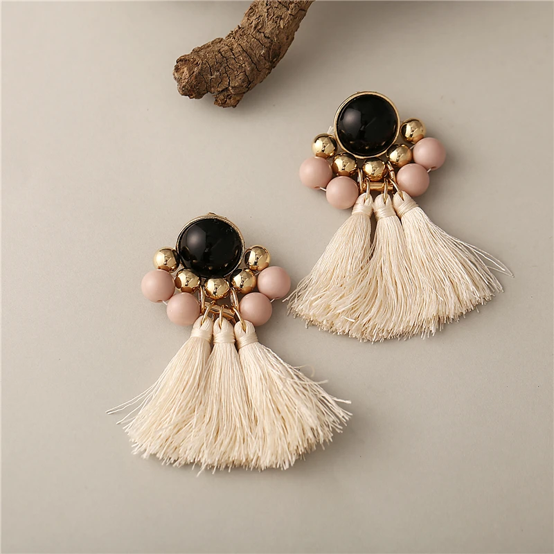 Серьги с большими кисточками в богемном стиле для женщин длинные Этнические