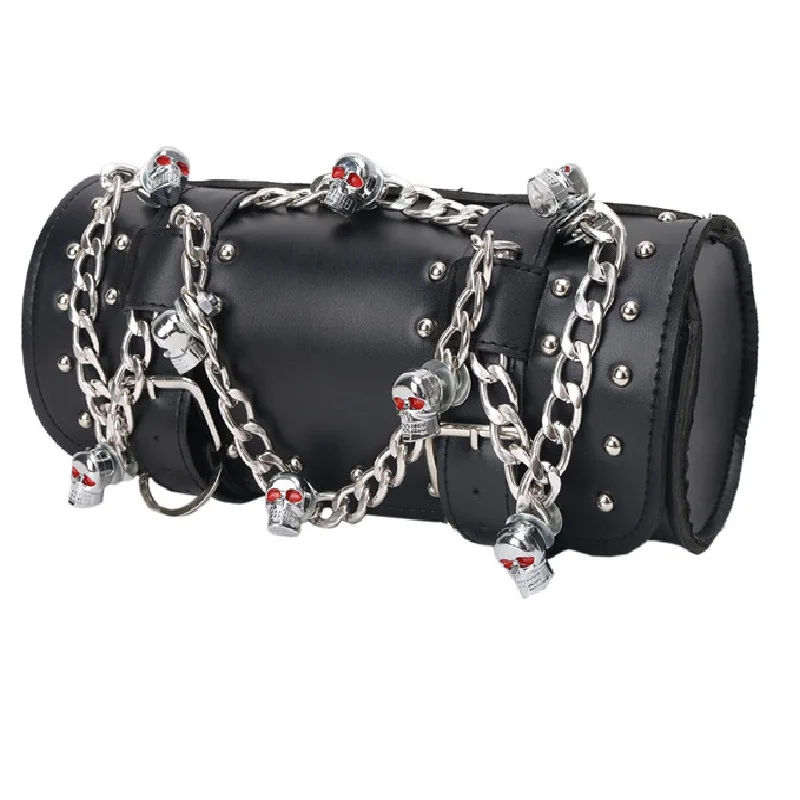 Для Универсальный мотоцикл Roll Barrel Bag Сумы хранения сумке Хвост сумка череп