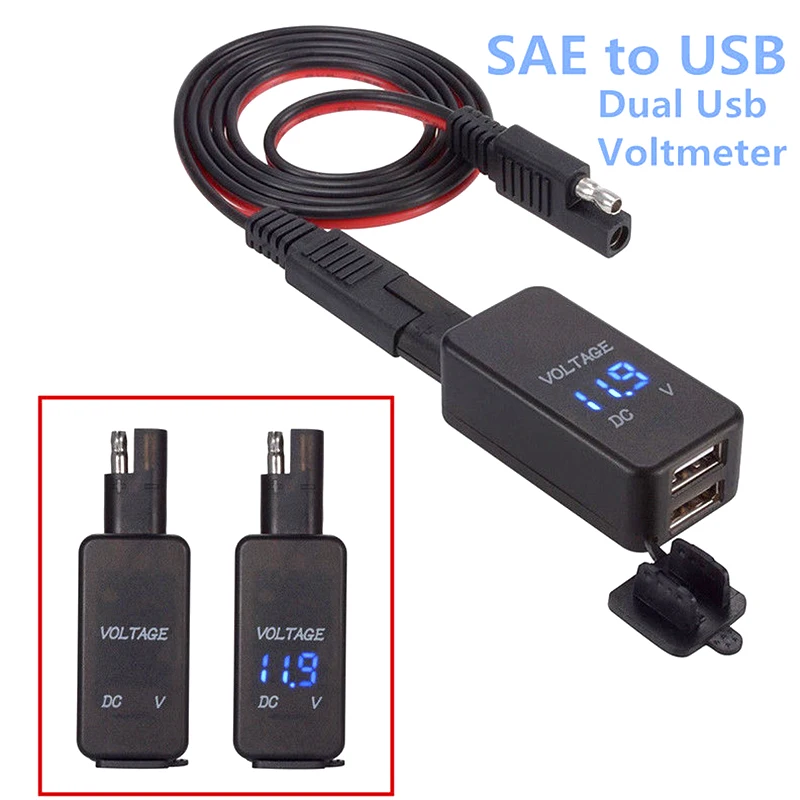 Прочный автомобильный мотоцикл легко использовать 12-24 в SAE к USB UV двойной порт