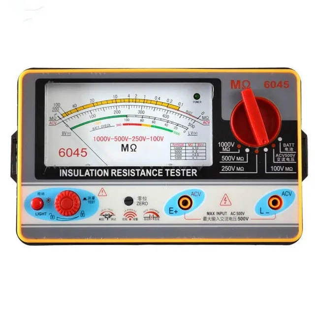 TY6045 тестер сопротивления 100V 250V 500V 1000V указатель изоляции измеритель Аналоговый