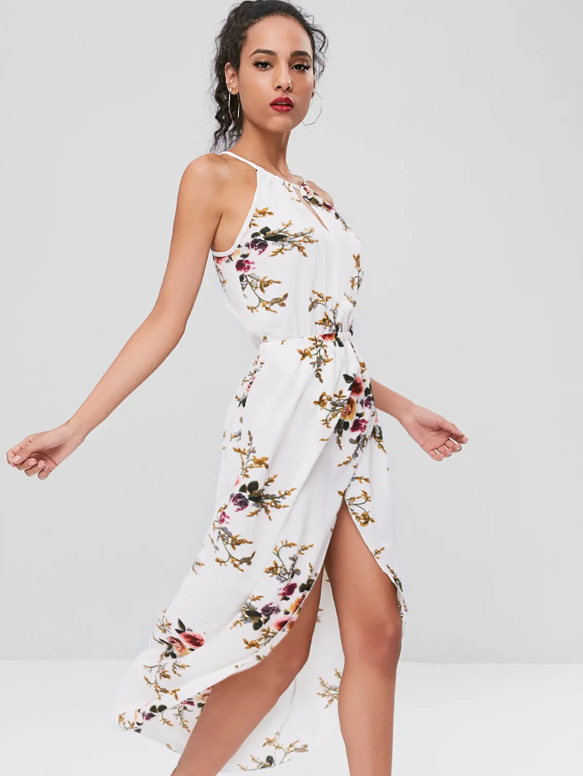 Женское платье с вырезом ZAFUL повседневное пляжное до щиколотки без рукавов