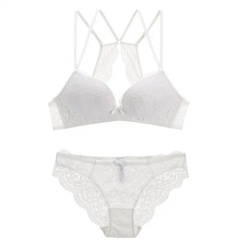 Комплект женского нижнего белья кружевной бюстгальтер с глубоким вырезом и