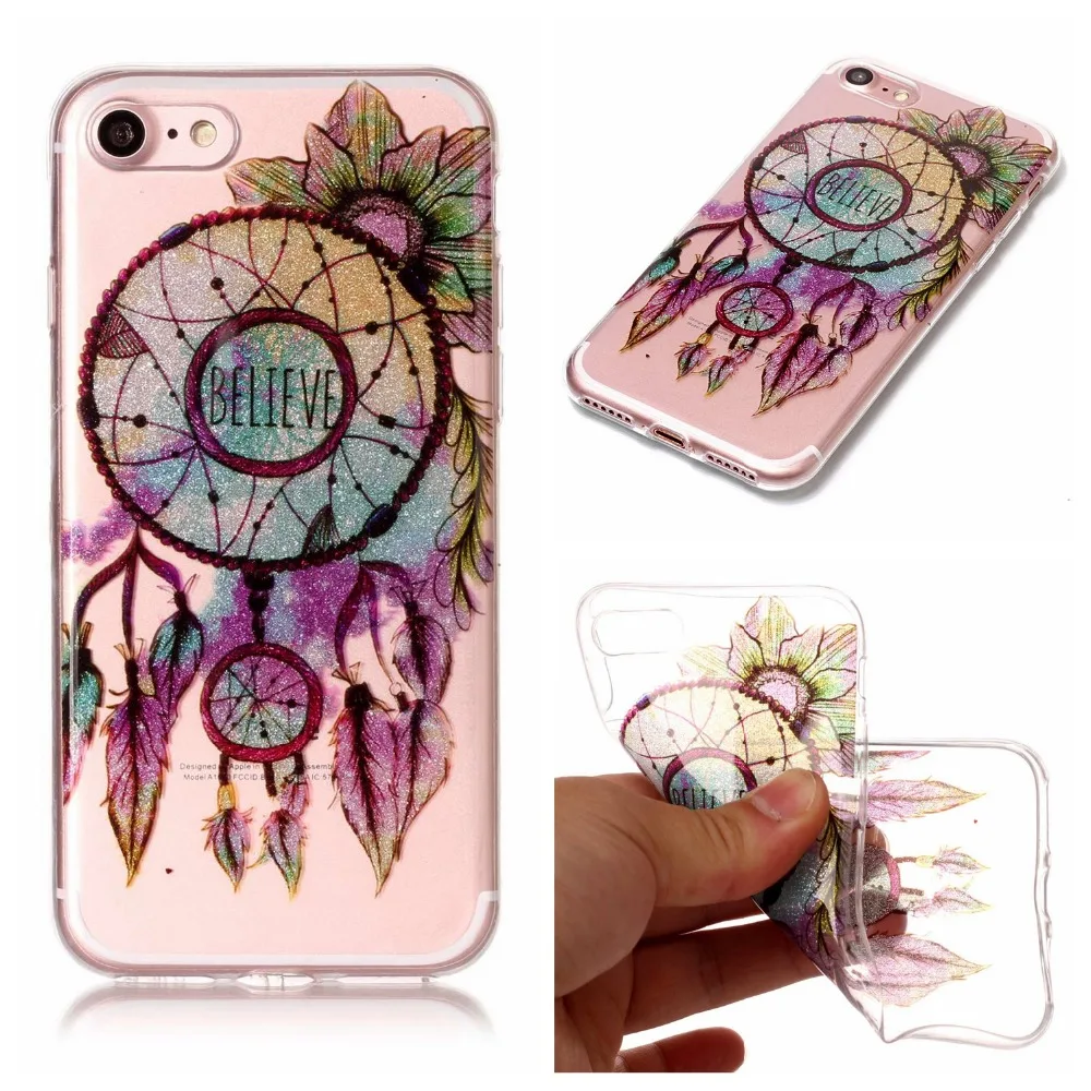 Прозрачный чехол для iPhone 7 ТПУ Материал и IMD процесс флэш Косметическая пудра узор