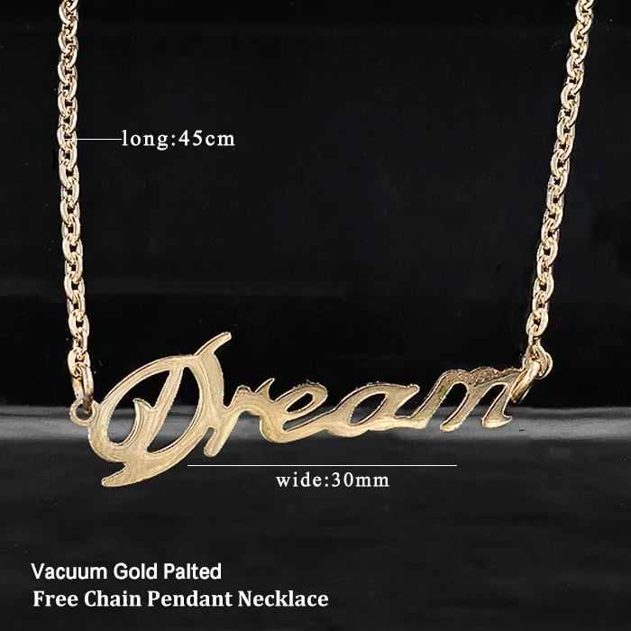 Подвеска LUXUKISSKIDS из розового золота с надписью Dream колье для женщин и девочек