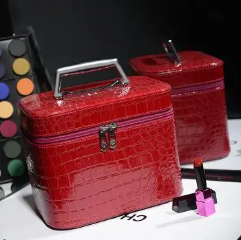 hot pink Корейский женский косметический мешок многофункциональный органайзер для макияжа сумка переносная дорожная сумка клатч косметическая коробка для хранения - Цвет: hot pink