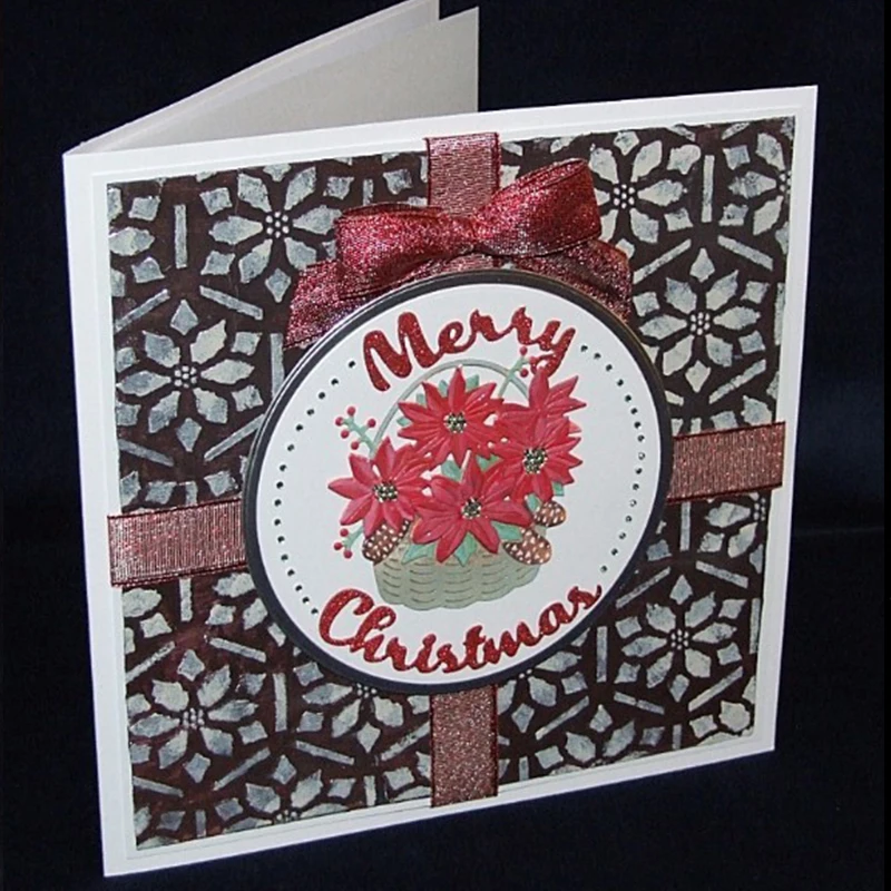 Poinsettia корзина для резки металла DIY бумажные карты Новинка 2019 трафареты
