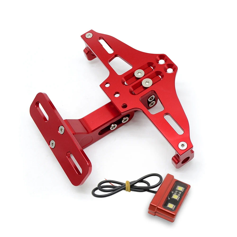 Держатель номерного знака мотоцикла кронштейн 12V LED задний фонарь CNC крыло для ducati