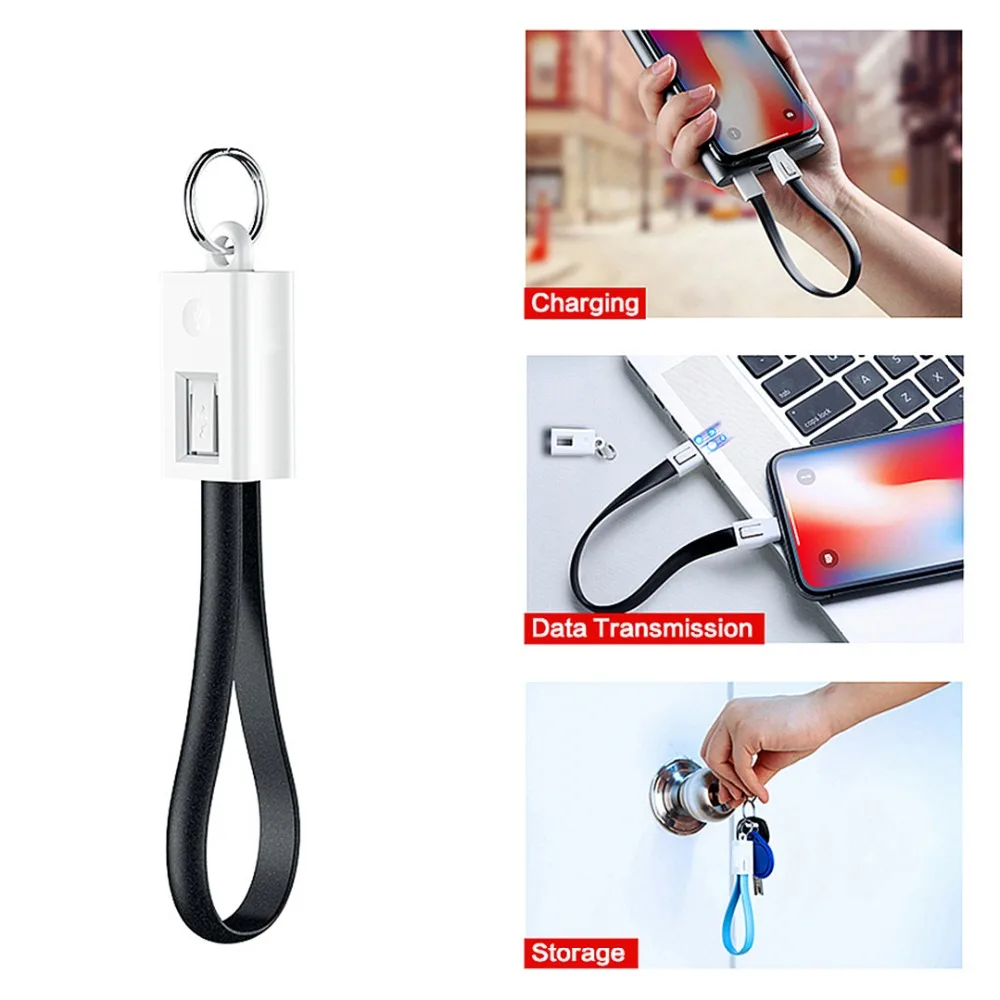 Брелок Micro usb type C кабель для быстрой зарядки для iPhone 6S samsung зарядное устройство Usbc type c брелок шнур короткий кабель