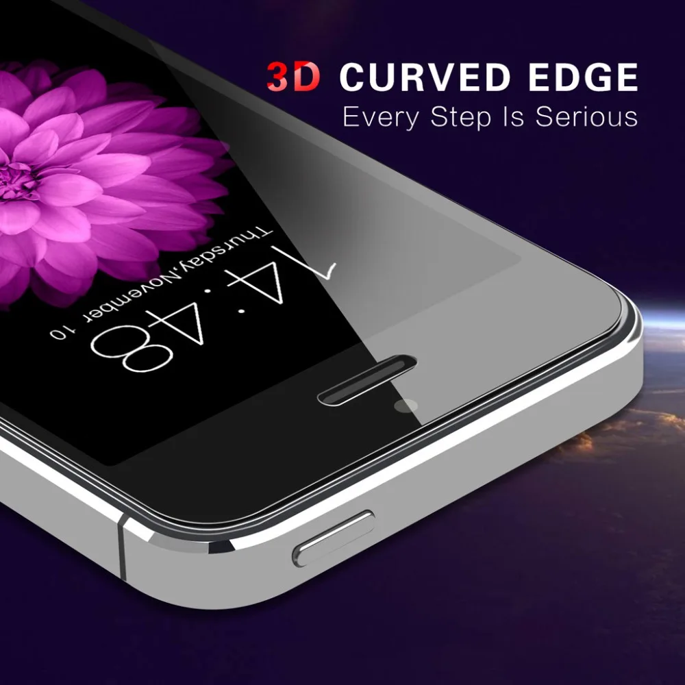 GABOOM 3D изогнутый край закаленное Стекло пленка для iphone 5 5S SE 9 H Экран протектор