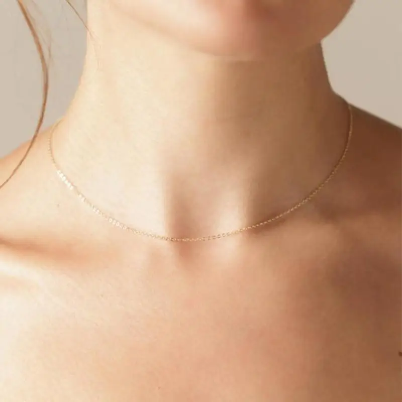 Женское простое ожерелье с цепочкой Fashion Jewelry Gold вечерние чокер подарок Collares Mujer