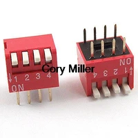red 2 54mm pitch double row 8 pin 4 positions side piano dip switch