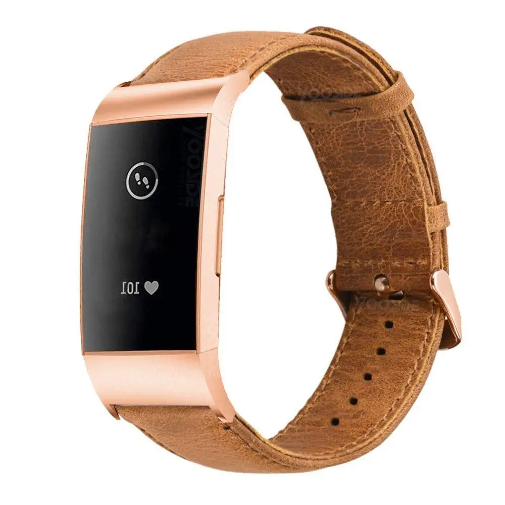 Ремешок для Fitbit Charge 3 из натуральной кожи браслет с переходной застежкой цвета