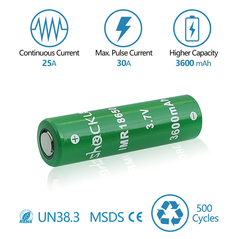 Shockli 18650 батарея 3600mAh 3500mAh 3 7 V литий-ионная аккумуляторная 30A литиевая для фонарей