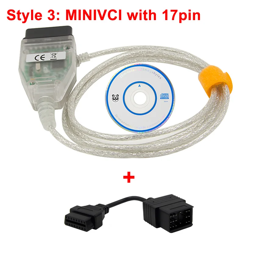 with 17Pin Мини VCI V14.20.019 для TOYOTA 22Pin 17Pin TIS Techstream minivci FTDI для J2534 OBD OBD2 автомобильный диагностический инструмент Авто сканер кабель - Цвет: with 17Pin