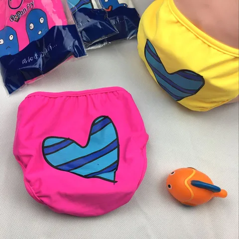 Детские непротекающие плавки с застежкой-липучкой, водонепроницаемые дышащие тканевые подгузники для плавания в бассейне