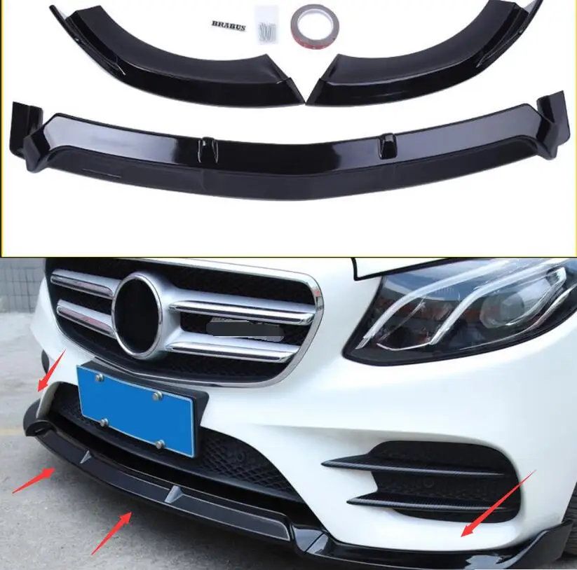 ABS автомобильный передний бампер спойлер диффузор подходит для Benz W213 E200 E260 E300 W205