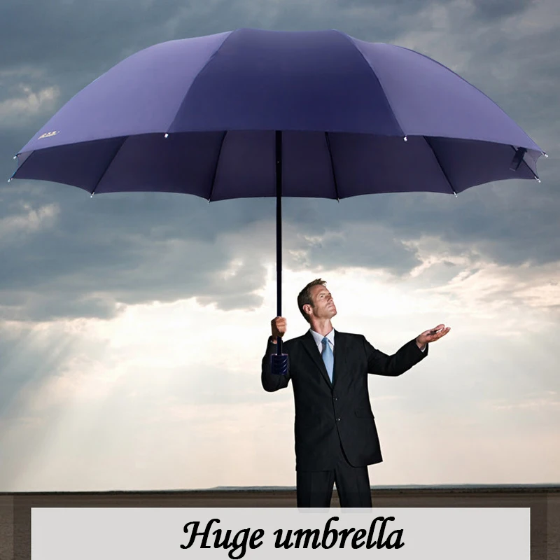 Большой зонт для мужчин, ветрозащитный зонт от солнца, складной зонт, большие уличные зонты, Женский неавтоматический зонтик, Paraguas