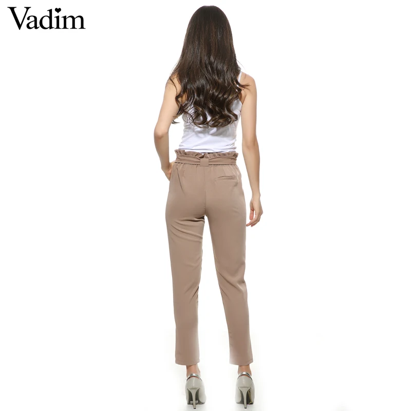 Женские шифоновые шаровары с высокой талией повседневные брюки бантом на шнурке