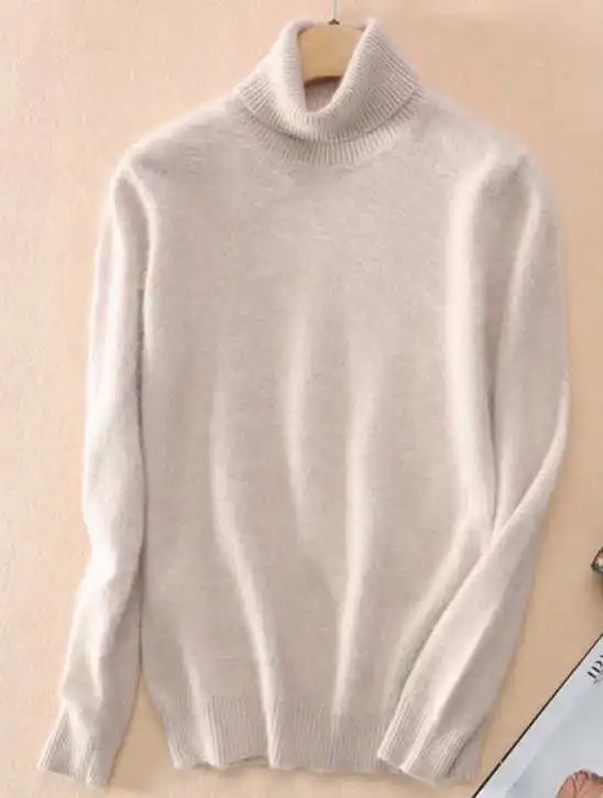 2018 осень зима водолазка вязаный свитер женский Толстый Пуловер однотонный