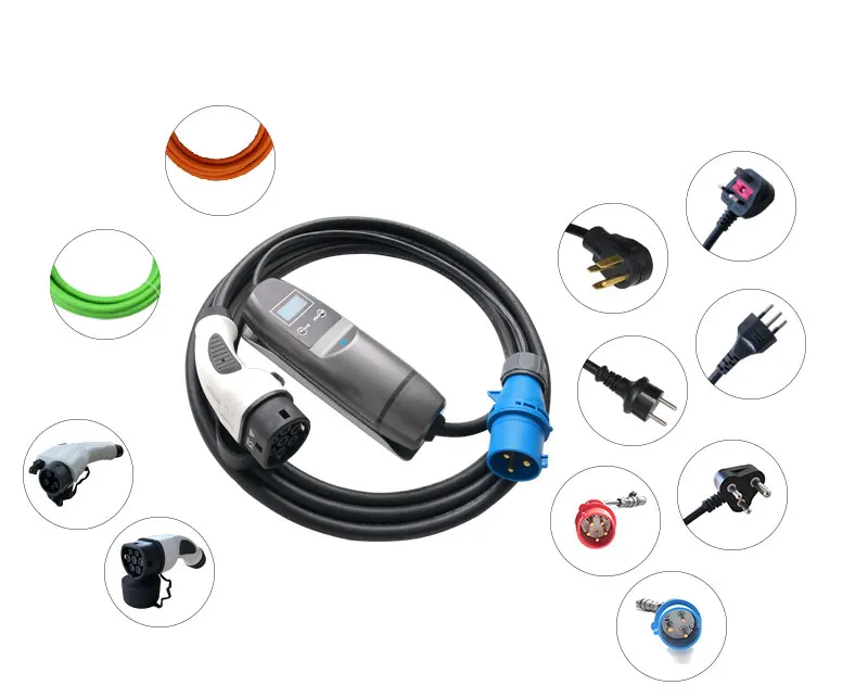 22 кВт EV зарядное устройство 32А Быстрый 450 в 3 фазы DC EVSE зарядное устройство с 3 контактами красный CEE разъемы EV вилки провода для зарядной станции