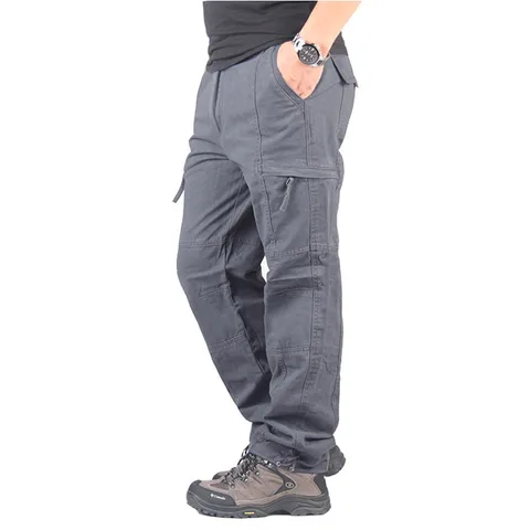 Мужские брюки-карго с несколькими карманами, армейские тренировочные брюки в стиле милитари, тактические повседневные хлопковые длинные брюки, весна-осень 2019