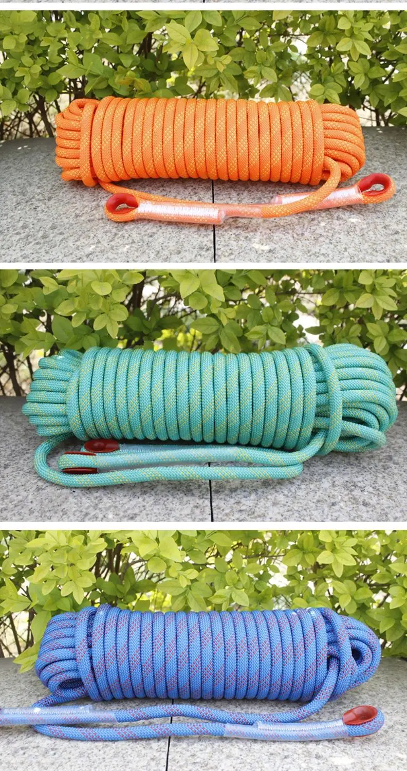 

YINGTOUMAN 10M 10mm Outdoor Rock Climbing Rope 10mm Escape Rope Ice Climbing Equipment Fire Rescue Parachute Rope